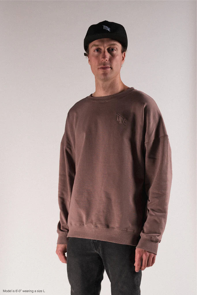 Men Dropshoulder Crewneck | Brown