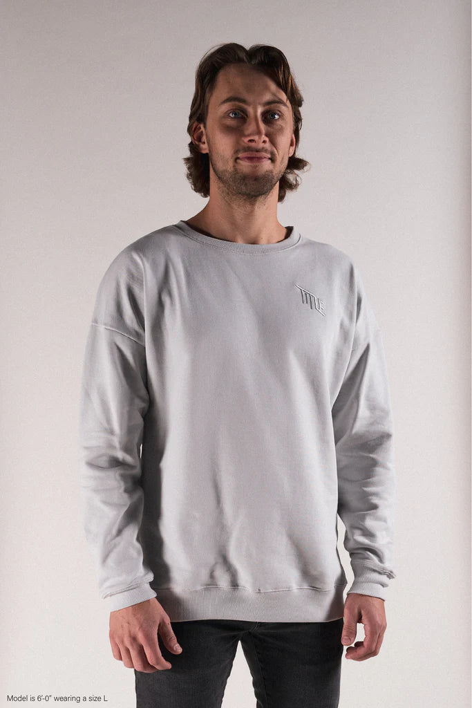 Men Dropshoulder Crewneck | Grey